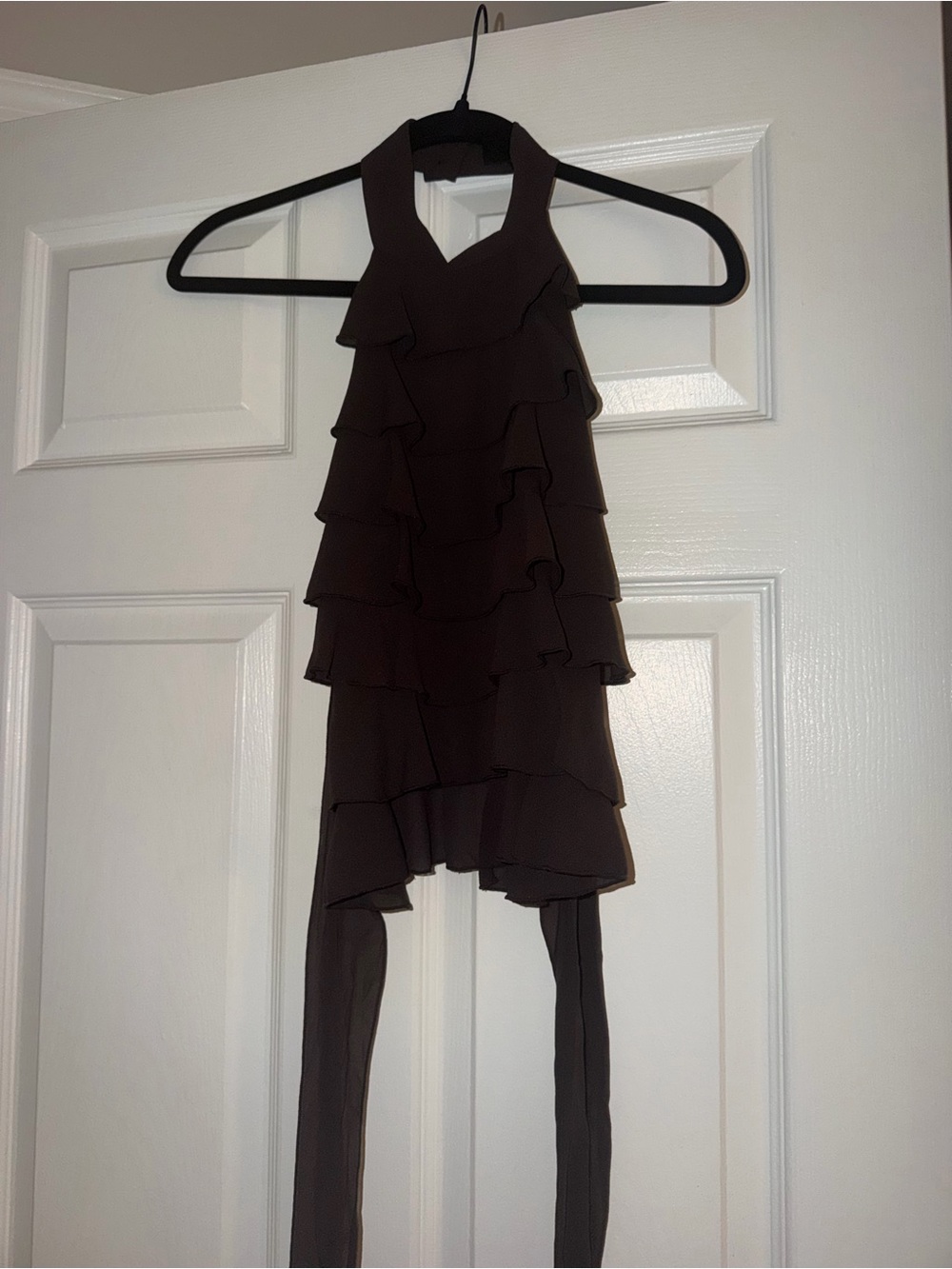 Zara brown Ruffle Halter Top - Picture 4 of 4